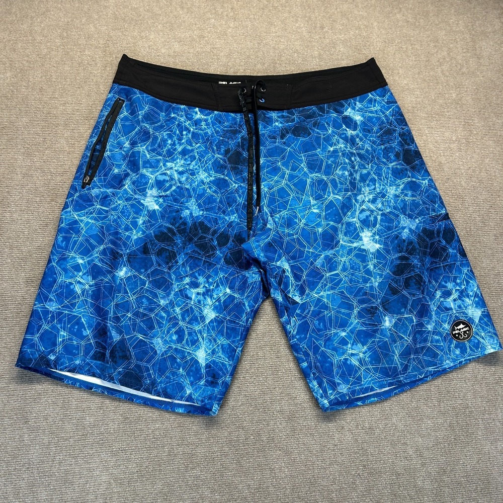 Pelagic Hydro-Lite Board Shorts Men's 38 Blue Swim Surf Fish Performance 12"